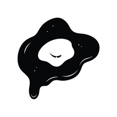 Fried Egg with Runny Yolk on a White Background Illustration