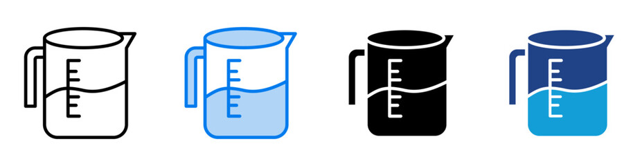 Beaker Glass icon set multiple style collection