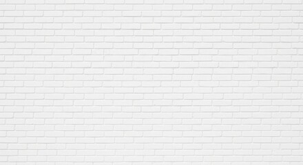 Clean White Brick Wall Texture Background with Subtle Shadows and Even Lighting