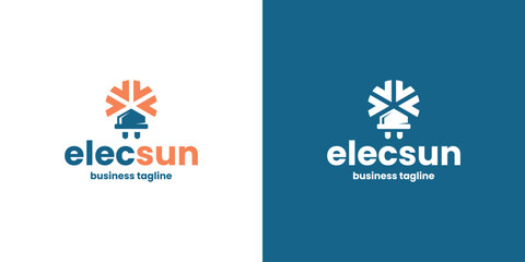 electrical sun plug logo vector