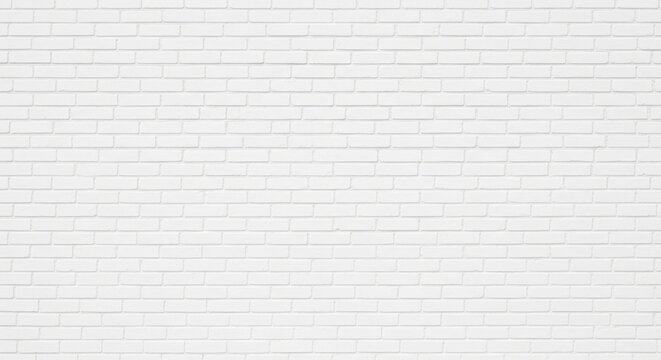 Fototapeta Clean White Brick Wall Texture Background with Subtle Shadows and Even Lighting