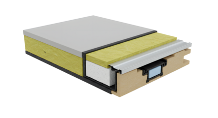 Detailed crosssection view of insulated structure
