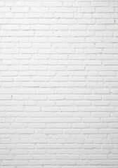 Textured White Brick Wall Background with Subtle Shadows and Grout Lines