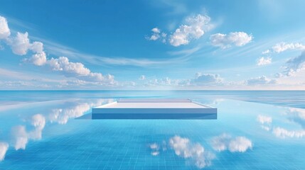 Fototapeta premium Infinity pool meeting sky