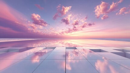 Sky reflection on tiles