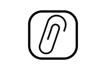 paper clip icon, paper clip isolated on white background.
