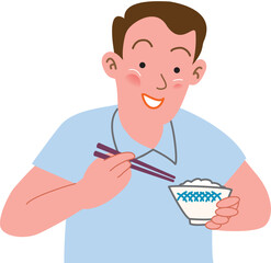 食事をする男性
