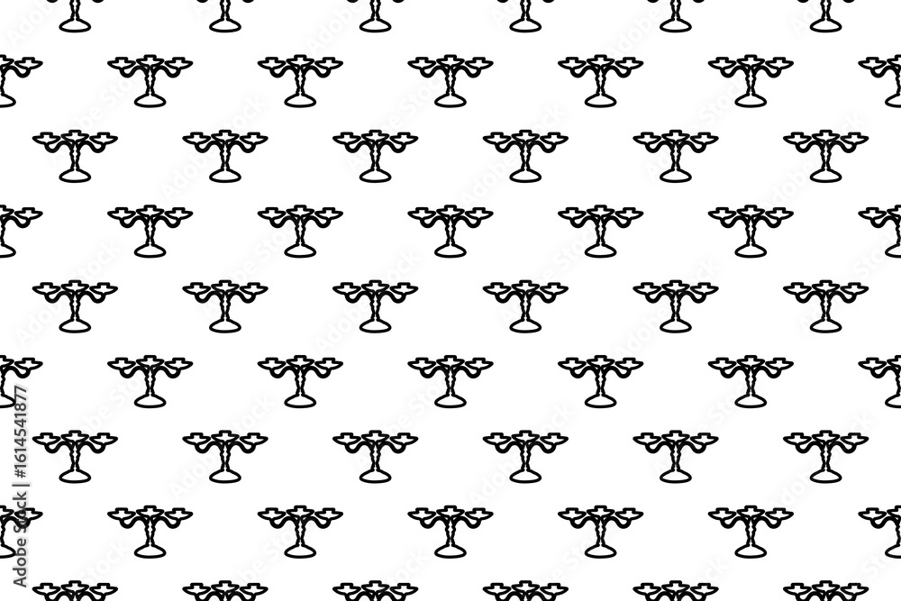 Poster seamless pattern completely filled with outlines of candlestick symbols. elements are evenly spaced.