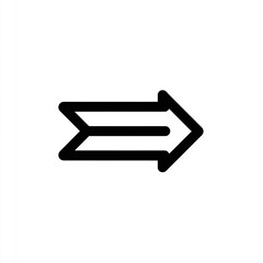 Simple white arrow pointing right for direction, navigation, and wayfinding concepts on a transparent background for easy integration and use