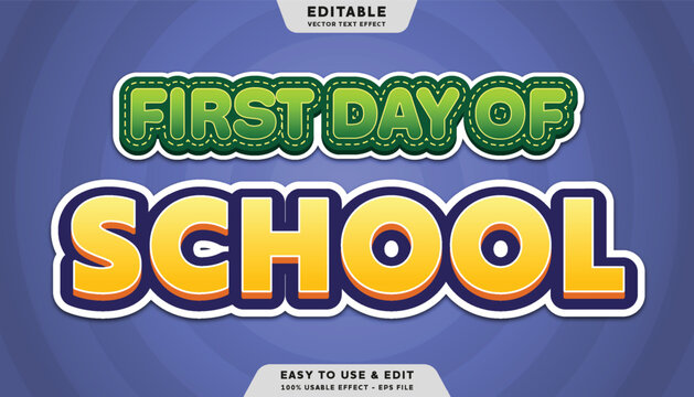 first day of school editable text effect template