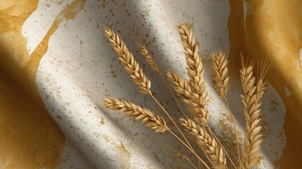 wheat stalks on fabric
