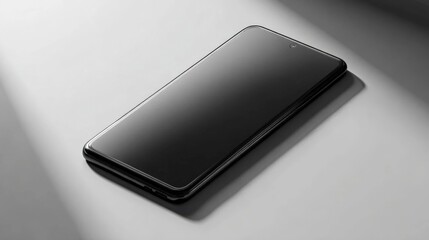black smartphone on white surface