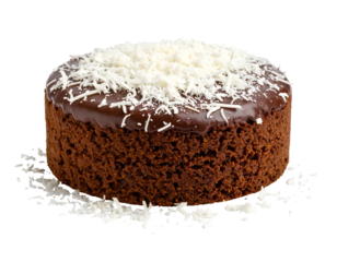 chocolate cake sprinkled with grated cheese isolated on transparent png