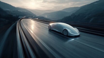 Future car on highway
