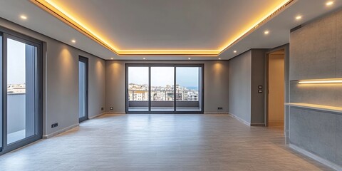 Interior of an empty apartment, ready for customization and design, Generative AI