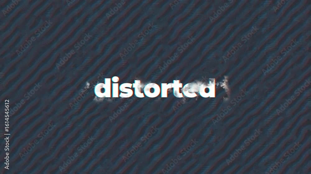 Poster distorted reality: glitch art text effect on abstract background