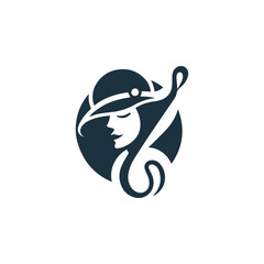 Fototapeta premium Lady music logo