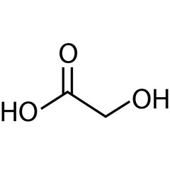 glycolic acid (hydroacetic acid) molecule. skeletal formula sign. chemical structure of Glycolic...