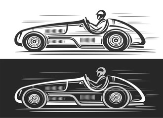 Vector logo for Vintage Racing Car