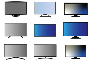 set of modern tv icon collection. set of computer icons.