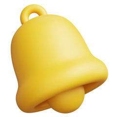 3d rendering of yellow bell icon