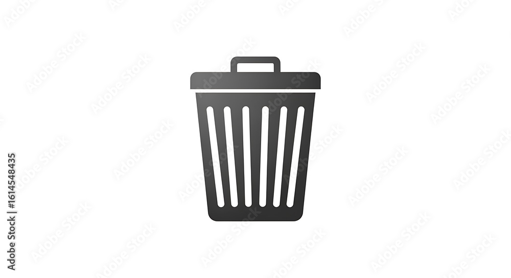 Aufkleber a simple gray trash can icon with a lid and handle on a plain white background in a vector style