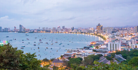 The most beautiful Viewpoint Pattaya Beach in Pattaya city Chonburi,Thailand.
