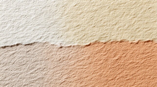 Rough Textured Paper Surface Divided Into White Beige And Terracotta Earth Tones