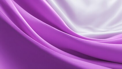 Obraz premium Close-up view of vibrant purple and white silk fabric folds.