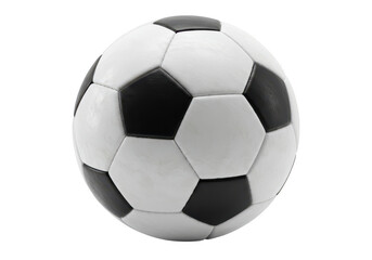 Fototapeta premium A classic black and white soccer ball isolated on a clean transparent background