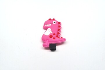 cute hair clip with pink dinosaur character