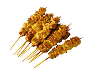 sate or satay, indonesian food isolated on transparent png