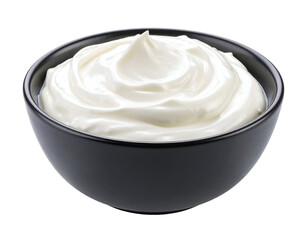 bowl of sour cream isolated on transparent png
