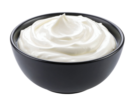 bowl of sour cream isolated on transparent png