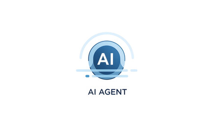 Abstract logo design for an AI agent, featuring a stylized circle and text.
