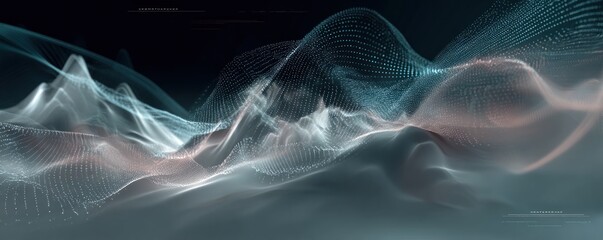 Mesmerizing Digital Landscape Featuring Flowing Data Streams and Ethereal Light, Evoking a Sense of Innovation and Connectivity in a Modern Technological World