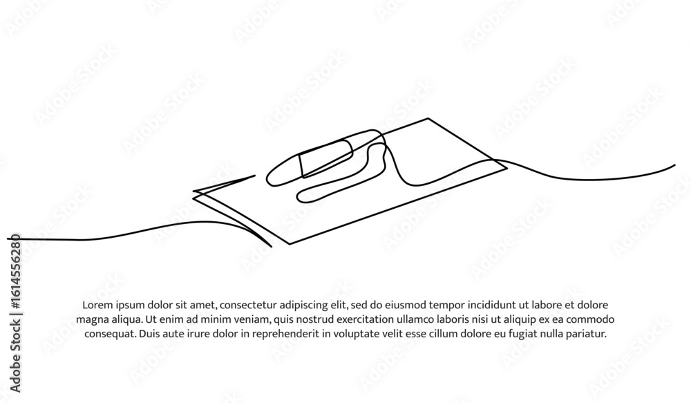 Poster one line of trowel plaster. abstract minimal continuous line.