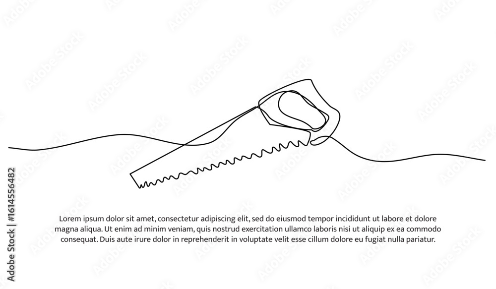 Poster one line of saw. abstract minimal continuous line.