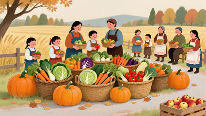 Community celebrates autumn harvest with vibrant displays