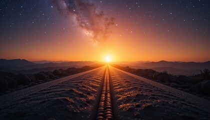 Sunsets and sunrises over mountains paint the sky with a beautiful orange light, transforming the landscape from dusk to dawn