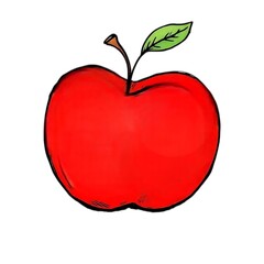 Fototapeta premium Red Apple Illustration