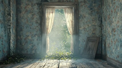 Sunlit Room, Faded Wallpaper