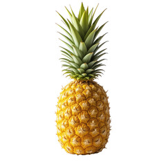 Yellow ananas tropical fruit pineapple isolated on white background, fresh sweet and healthy