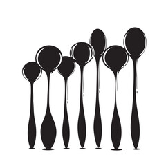 spoons silhouette isolated on white background
