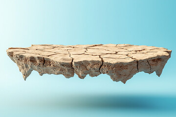 Floating Arid Sand Podium with Deep Fissures — Product Mockup Background