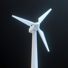 Ai generated wind turbine at night
