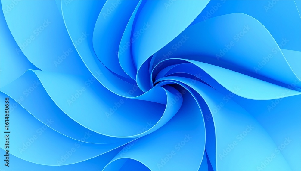 Poster 3d render of blue modern elegant abstract background with layered ribbon folds