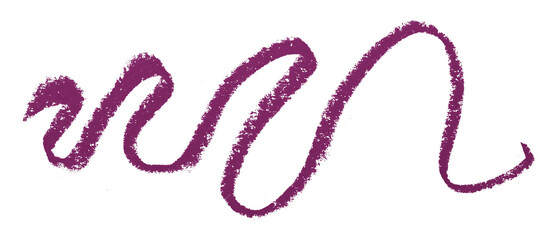 Purple colored pencil drawing isolated on transparent background
