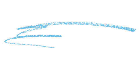 Light blue pencil hand writing strokes set on transparent background.