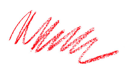 Red pencil hand writing rhythm set on transparent background